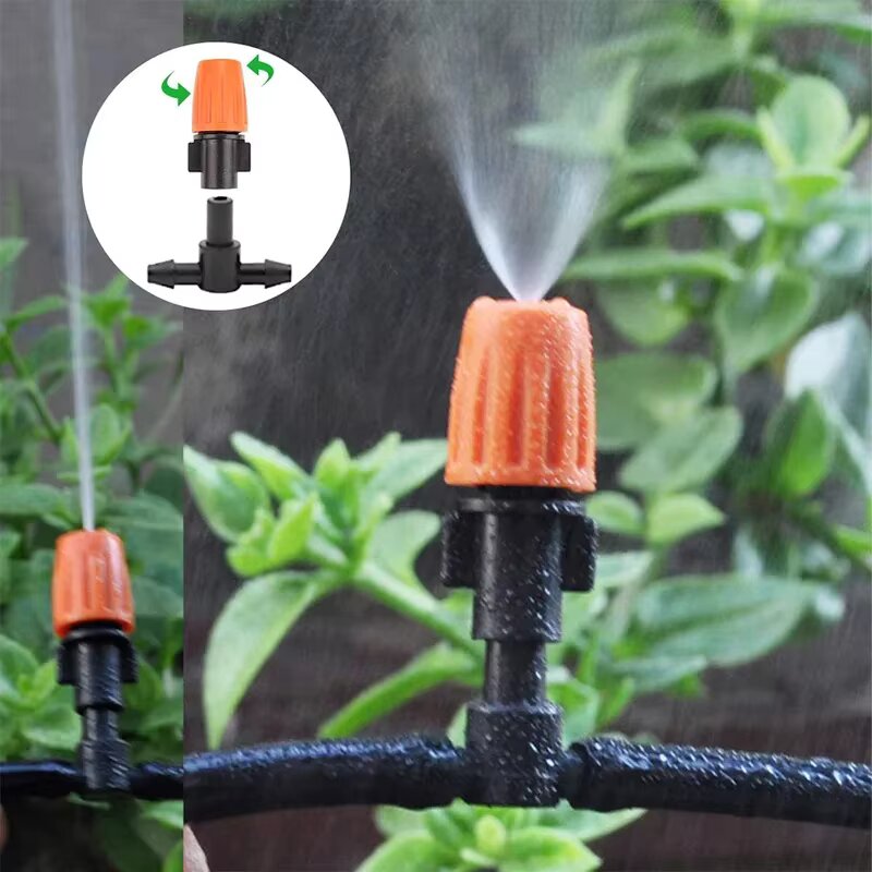 Kit de Irrigação com Bicos Automático, Conectores, Mangueira com Vasão  de Spray e Neblina